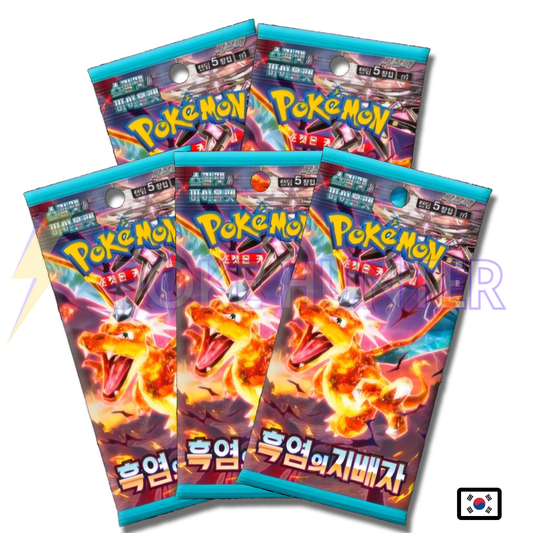 Pack de 5 Boosters Pokémon – SV3 Ruler of the Black Flame (Coréen)